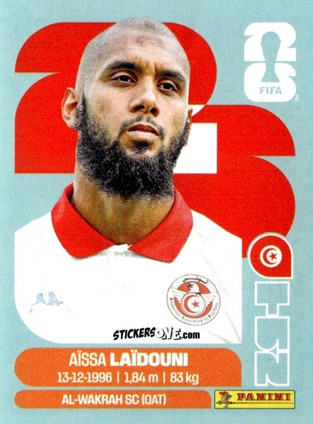 Cromo Aissa Laidouni - Fifa World Cup 2026. Standard Edition n. TUN10 - Panini