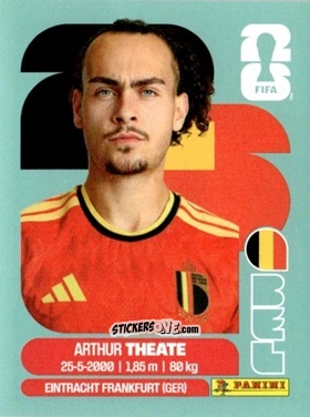 Figurina Arthur Theate - Fifa World Cup 2026. Standard Edition n. BEL3 - Panini
