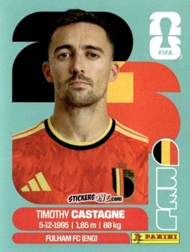 Cromo Timothy Castagne - Fifa World Cup 2026. Standard Edition n. BEL4 - Panini