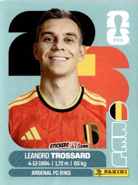Cromo Leandro Trossard - Fifa World Cup 2026. Standard Edition n. BEL18 - Panini