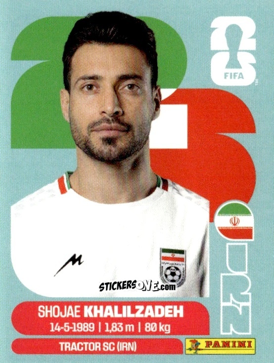 Sticker Shoja Khalilzadeh - Fifa World Cup 2026. Standard Edition n. IRN6 - Panini