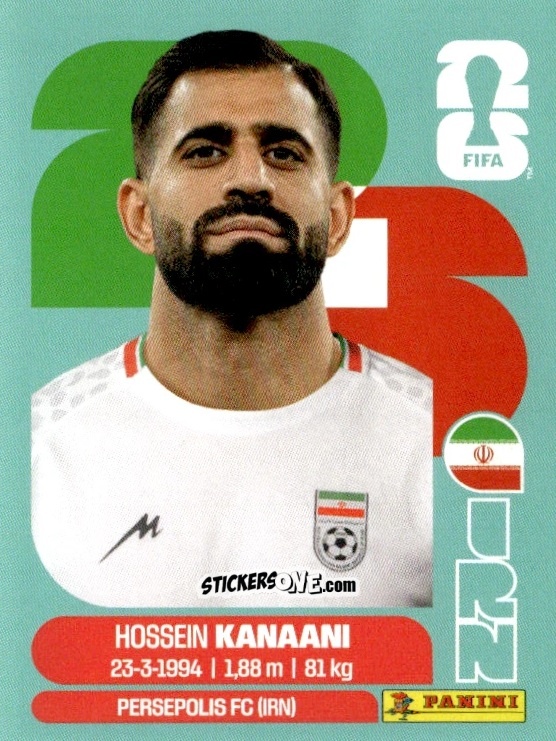 Sticker Hossein Kanaani - Fifa World Cup 2026. Standard Edition n. IRN8 - Panini