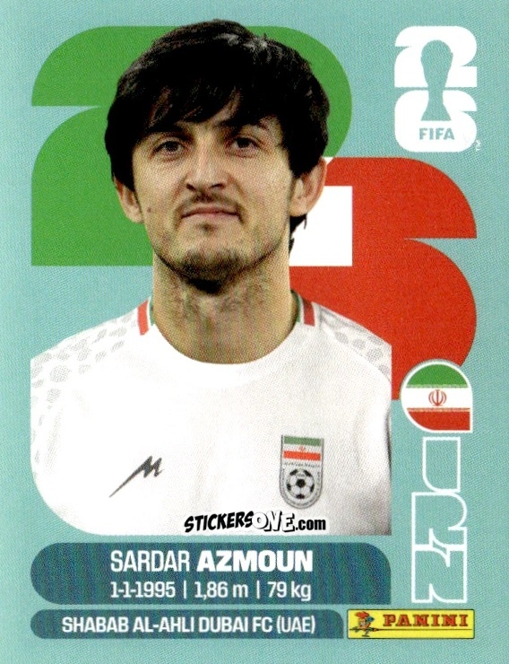 Sticker Sardar Azmoun - Fifa World Cup 2026. Standard Edition n. IRN17 - Panini