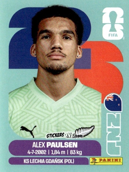 Cromo Alex Paulsen - Fifa World Cup 2026. Standard Edition n. NZL3 - Panini