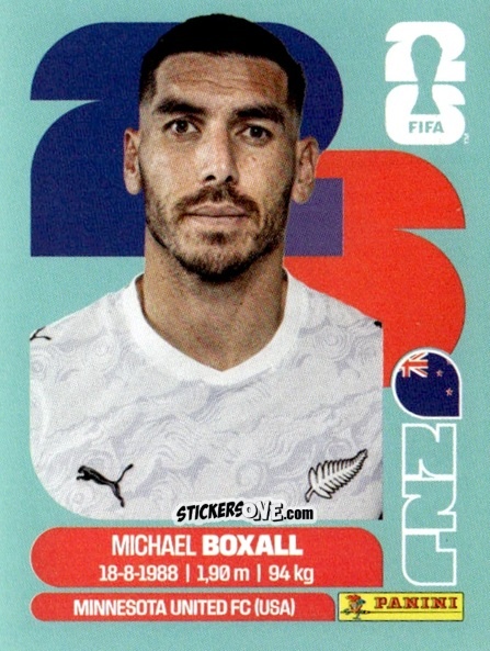 Sticker Michael Boxall - Fifa World Cup 2026. Standard Edition n. NZL4 - Panini