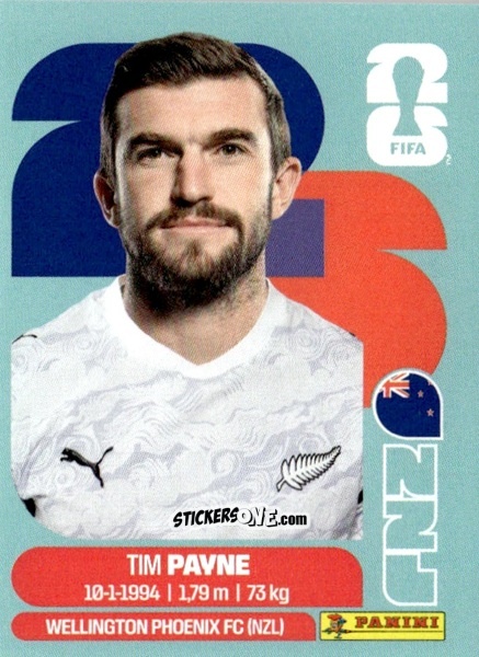 Sticker Tim Payne - Fifa World Cup 2026. Standard Edition n. NZL6 - Panini