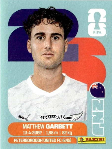 Sticker Matthew Garbett - Fifa World Cup 2026. Standard Edition n. NZL14 - Panini