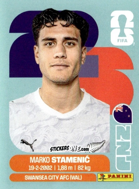 Cromo Marko Stamenić - Fifa World Cup 2026. Standard Edition n. NZL15 - Panini