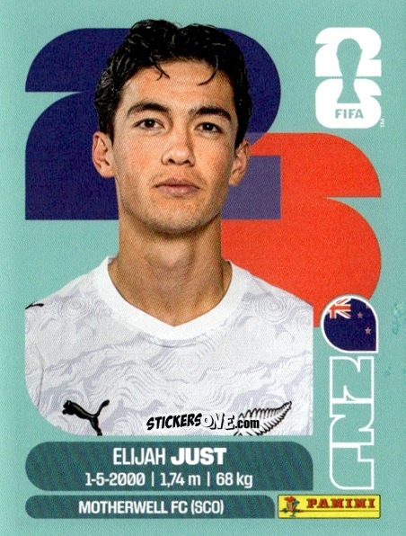 Figurina Elijah Just - Fifa World Cup 2026. Standard Edition n. NZL18 - Panini