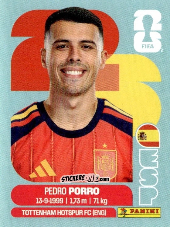 Figurina Pedro Porro - Fifa World Cup 2026. Standard Edition n. ESP6 - Panini