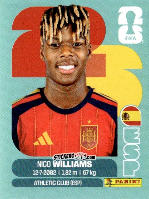Sticker Nico Williams - Fifa World Cup 2026. Standard Edition n. ESP17 - Panini