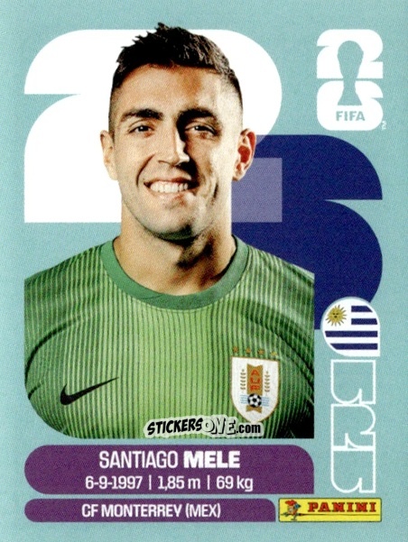 Sticker Santiago Mele - Fifa World Cup 2026. Standard Edition n. URU3 - Panini