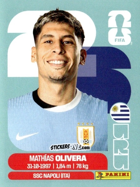 Figurina Mathias Olivera - Fifa World Cup 2026. Standard Edition n. URU7 - Panini