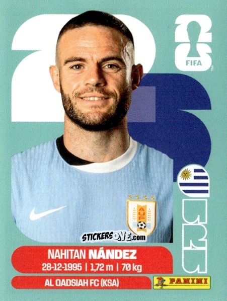 Cromo Nahitan Nandez - Fifa World Cup 2026. Standard Edition n. URU9 - Panini