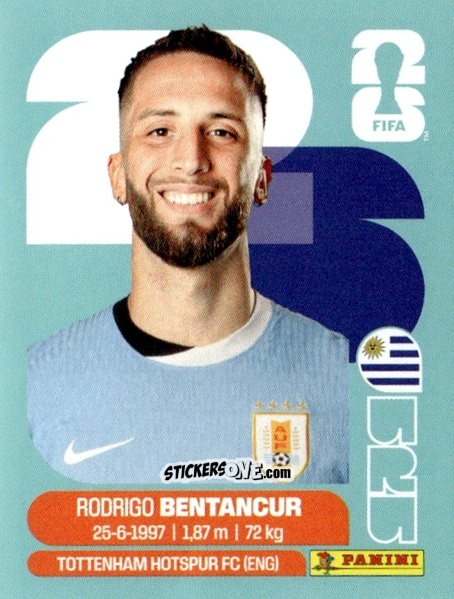 Sticker Rodrigo Bentancur - Fifa World Cup 2026. Standard Edition n. URU12 - Panini
