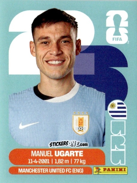 Figurina Manuel Ugarte - Fifa World Cup 2026. Standard Edition n. URU14 - Panini
