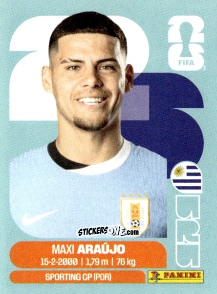 Cromo Maxi Araujo - Fifa World Cup 2026. Standard Edition n. URU16 - Panini