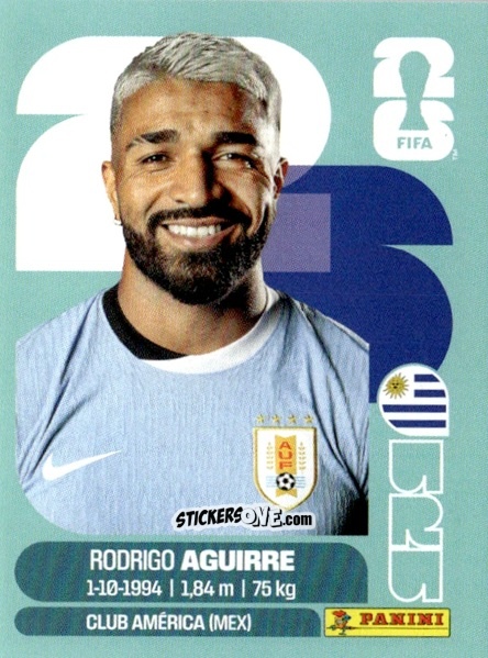 Sticker Rodrigo Aguirre - Fifa World Cup 2026. Standard Edition n. URU19 - Panini