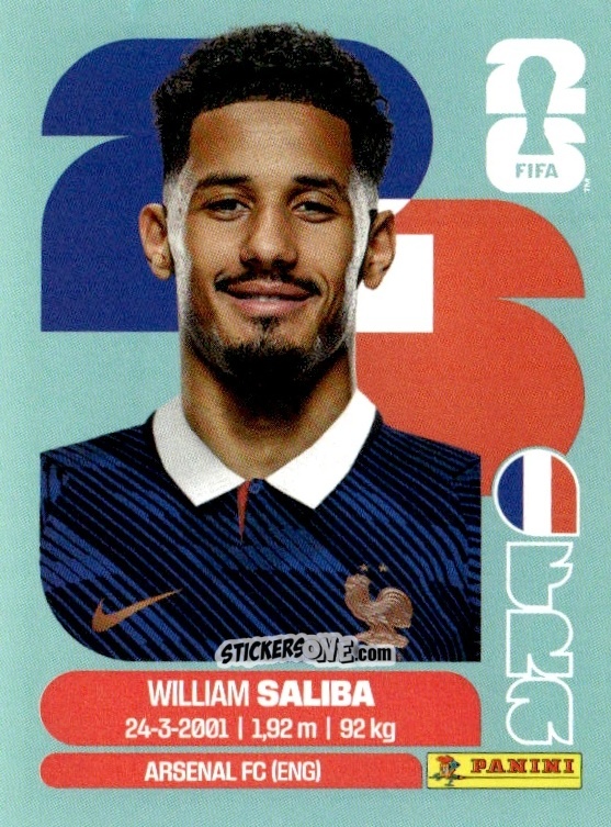Figurina William Saliba - Fifa World Cup 2026. Standard Edition n. FRA4 - Panini