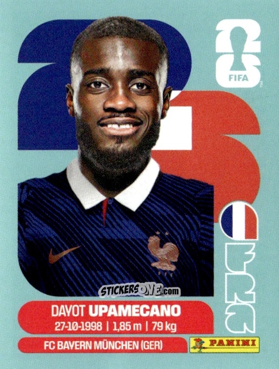Figurina Dayot Upamecano - Fifa World Cup 2026. Standard Edition n. FRA7 - Panini