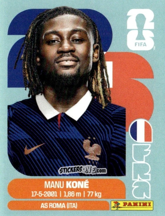 Cromo Manu Kone - Fifa World Cup 2026. Standard Edition n. FRA11 - Panini