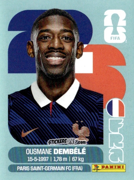 Sticker Ousmane Dembele - Fifa World Cup 2026. Standard Edition n. FRA15 - Panini