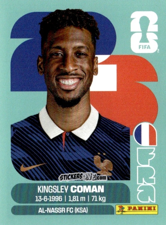 Figurina Kingsley Coman - Fifa World Cup 2026. Standard Edition n. FRA18 - Panini