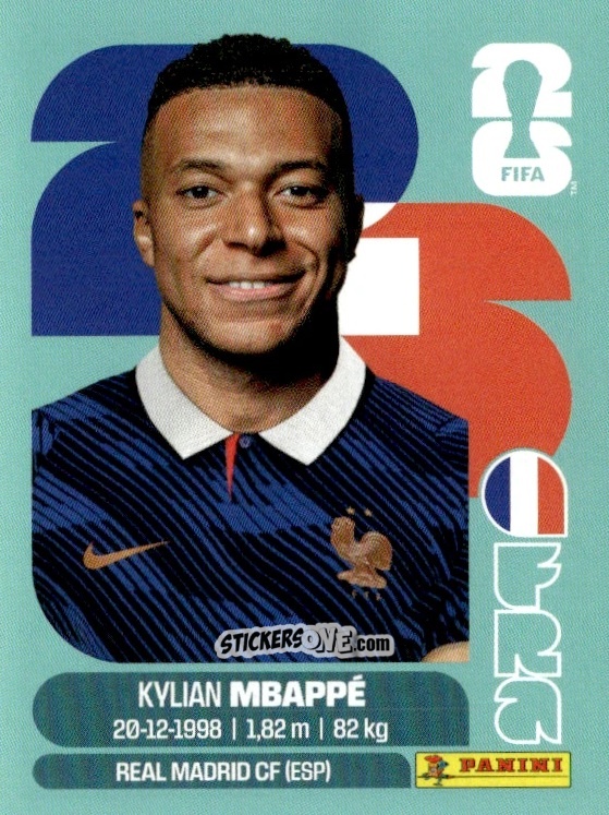 Figurina Kylian Mbappe - Fifa World Cup 2026. Standard Edition n. FRA20 - Panini