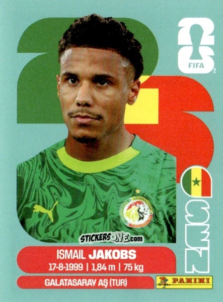 Figurina Ismail Jakobs - Fifa World Cup 2026. Standard Edition n. SEN6 - Panini