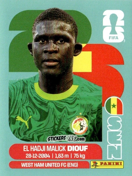Cromo El Hadji Malick Diouf - Fifa World Cup 2026. Standard Edition n. SEN7 - Panini