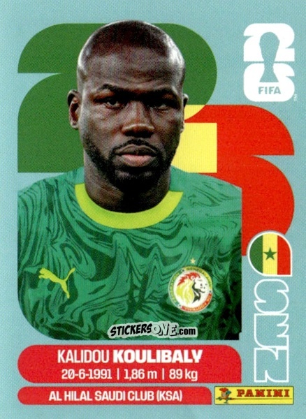 Cromo Kalidou Koulibaly - Fifa World Cup 2026. Standard Edition n. SEN8 - Panini
