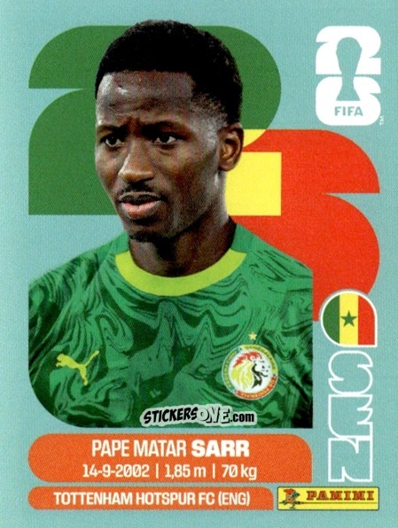 Cromo Pape Matar Sarr - Fifa World Cup 2026. Standard Edition n. SEN10 - Panini