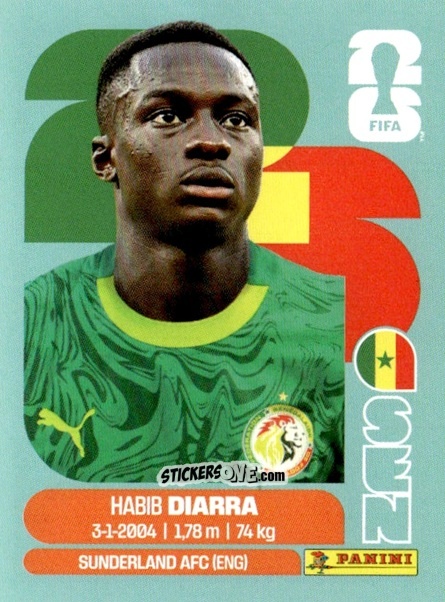Figurina Habib Diarra - Fifa World Cup 2026. Standard Edition n. SEN12 - Panini