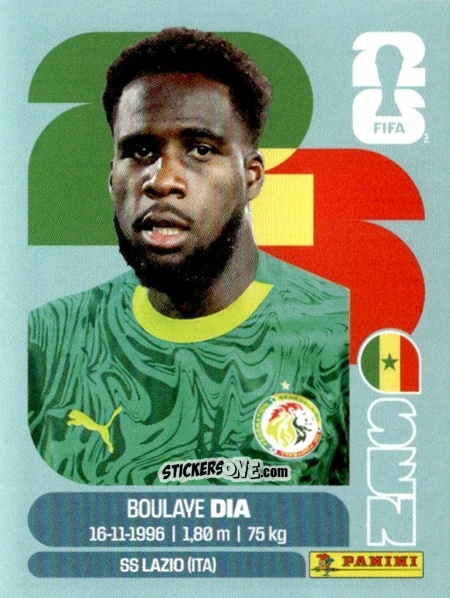 Figurina Boulaye Dia - Fifa World Cup 2026. Standard Edition n. SEN17 - Panini