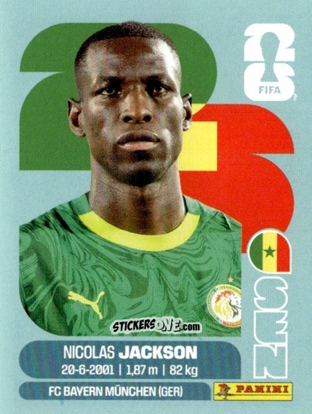 Cromo Nicolas Jackson - Fifa World Cup 2026. Standard Edition n. SEN19 - Panini