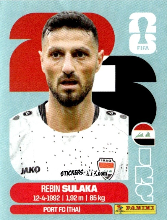 Sticker Rebin Sulaka - Fifa World Cup 2026. Standard Edition n. IRQ3 - Panini
