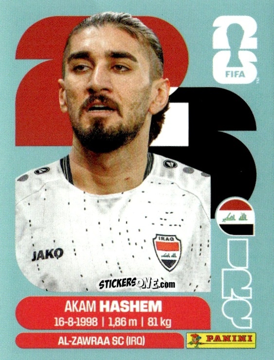 Sticker Akam Hashem - Fifa World Cup 2026. Standard Edition n. IRQ5 - Panini