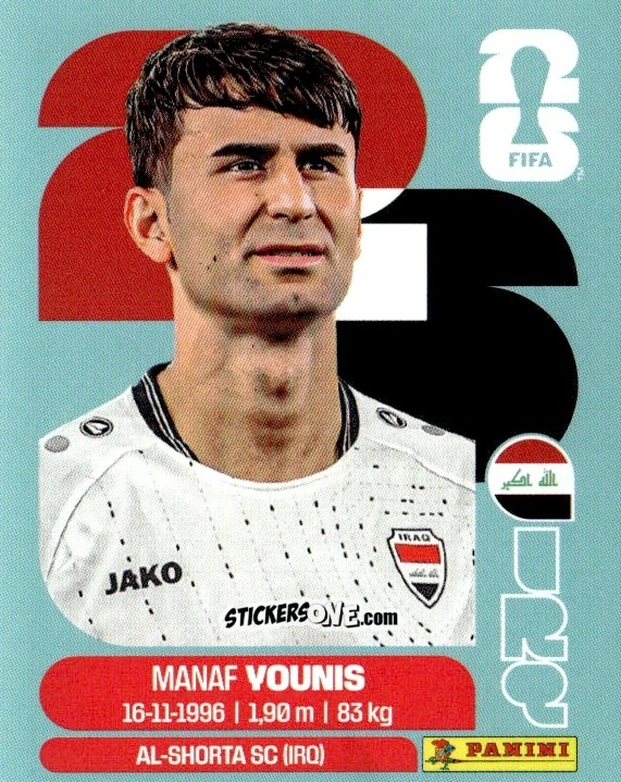Sticker Manaf Younis - Fifa World Cup 2026. Standard Edition n. IRQ8 - Panini