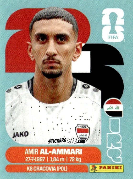 Sticker Amir Al-Ammari - Fifa World Cup 2026. Standard Edition n. IRQ10 - Panini