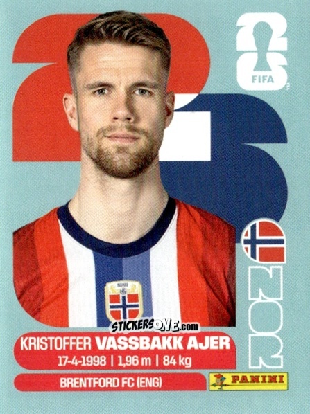Sticker Kristoffer Vassbakk Ajer - Fifa World Cup 2026. Standard Edition n. NOR5 - Panini