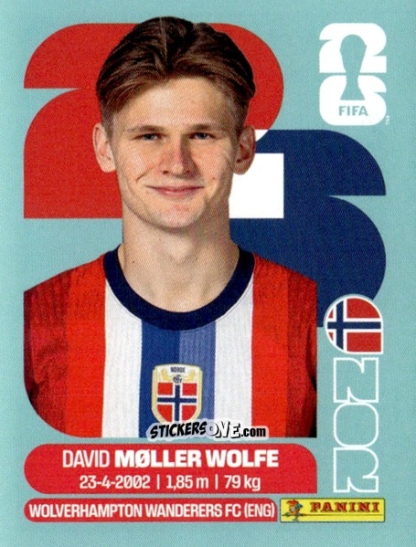 Sticker David Møller Wolfe - Fifa World Cup 2026. Standard Edition n. NOR7 - Panini