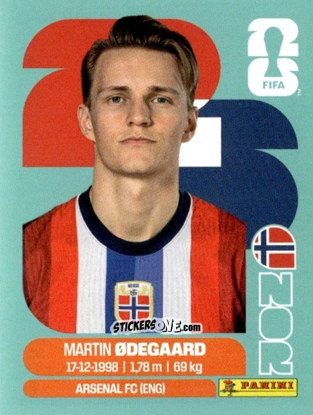 Sticker Martin Ødegaard - Fifa World Cup 2026. Standard Edition n. NOR10 - Panini