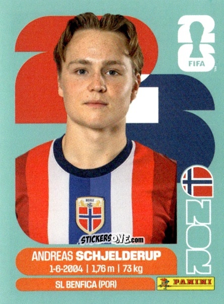 Figurina Andreas Schjelderup - Fifa World Cup 2026. Standard Edition n. NOR12 - Panini