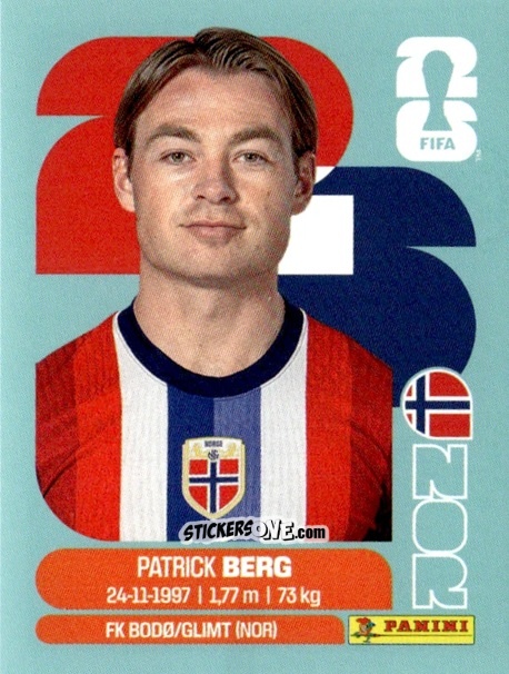 Sticker Patrick Berg - Fifa World Cup 2026. Standard Edition n. NOR14 - Panini
