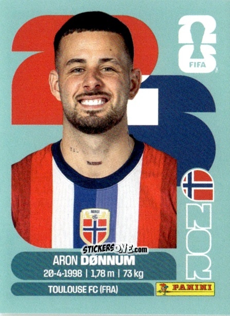 Figurina Aron Dønnum - Fifa World Cup 2026. Standard Edition n. NOR17 - Panini