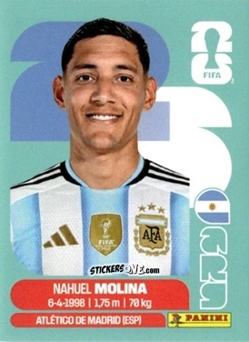 Sticker Nahuel Molina - Fifa World Cup 2026. Standard Edition n. ARG3 - Panini