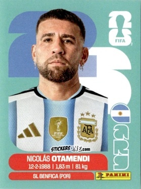Cromo Nicolas Otamendi - Fifa World Cup 2026. Standard Edition n. ARG5 - Panini
