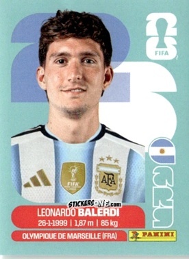 Cromo Leonardo Balerdi - Fifa World Cup 2026. Standard Edition n. ARG7 - Panini