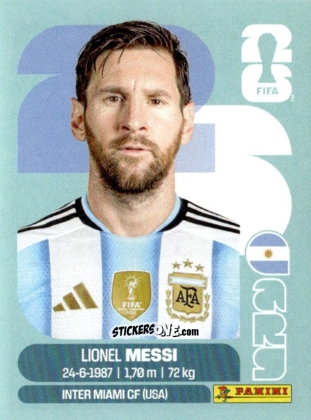 Sticker Lionel Messi - Fifa World Cup 2026. Standard Edition n. ARG17 - Panini