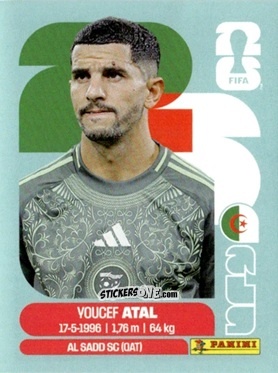 Sticker Youcef Atal - Fifa World Cup 2026. Standard Edition n. ALG4 - Panini